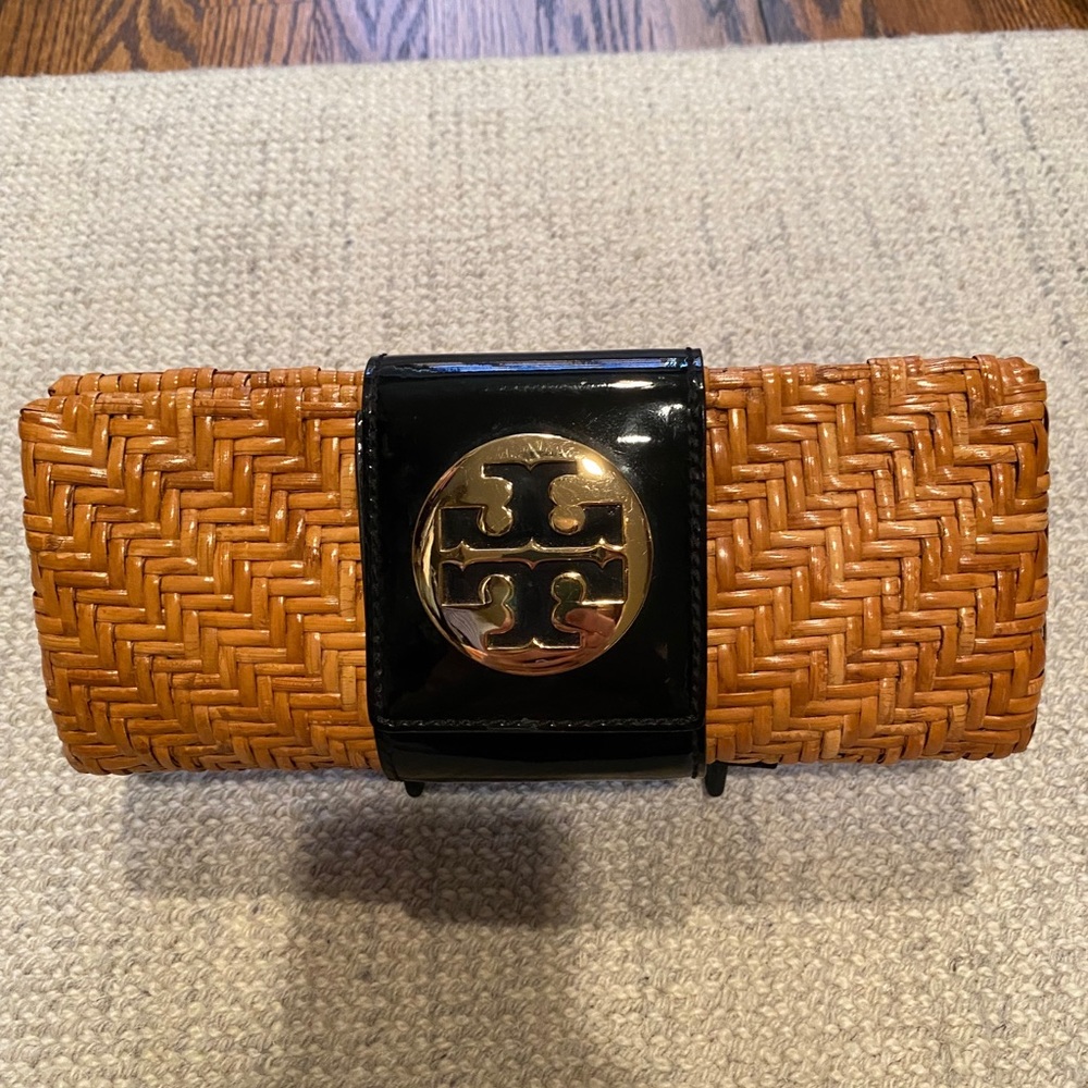 Tory Burch Woven Cane Clutch